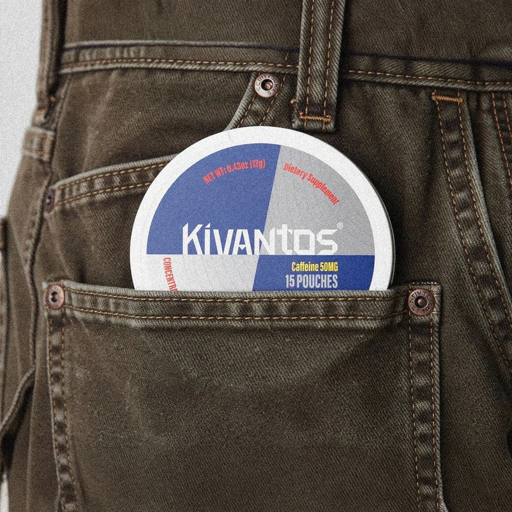 KIVANTOS Mint can carried in a trouser pocket