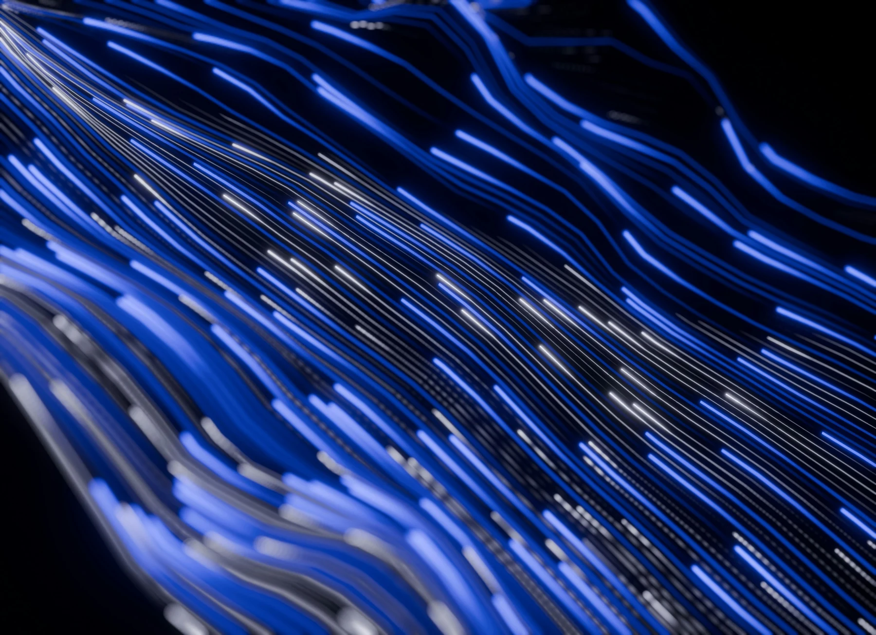 Abstract blue light fibres