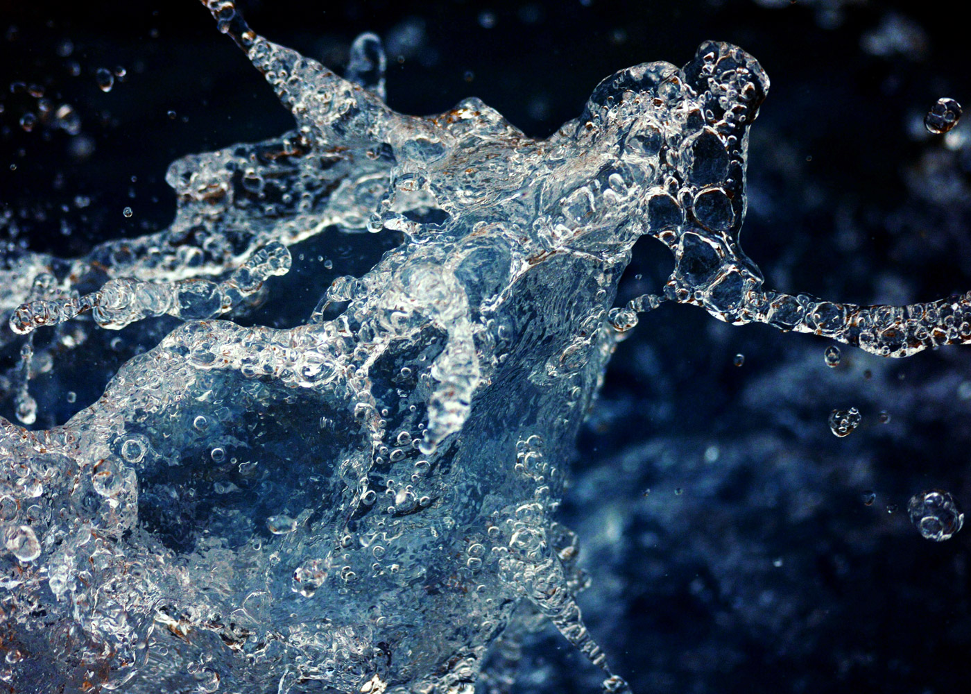 Abstract blue water splash artwork